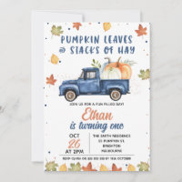 Marinho Azul Pumpkin Caminhão primeiro aniversario