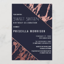 Marinho azul Rosa Dourado mármore doce 16