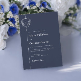 Convite Marinho Azul, tradicional casamento branco