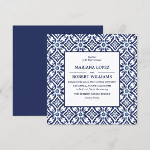 Convite Marinho Azulejo  Azulejo espanhol Casamento