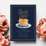 Convite Marinho Blue Blueberry Pancakes Chá de panela Brun<br><div class="desc">Convite para Chá de panela de Panquecas Azul-Azul-marinho Bruneakes</div>