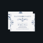 Convite Marinho Blue Classic Scrolls Hanukkah Holiday Part<br><div class="desc">Concebido por gordura*fa*estanho. Fácil de personalizar com seu próprio texto,  foto ou imagem. Para pedidos personalizados,  entre em contato direto com o . Aplicam-se taxas personalizadas. www.zazzle.com/fat_fa_tin www.zazzle.com/color_therapy www.zazzle.com/fatfatin_blue_knot www.zazzle.com/fatfatin_red_knot www.zazzle.com/fatfatin_mini_me www.zazzle.com/fatfatin_design www.zazzle.com/fatfatin_ink</div>