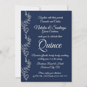 Convite Marinho Blue Off White Twin Boy Fiesta de Quince