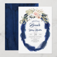 Marinho Blue Pampas Grass Tropical Bridal Brunch