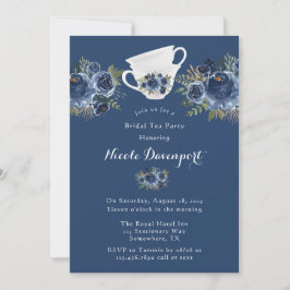 Convite Marinho Blue Peony Wedad Tea Party
