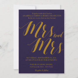 Convite Marinho Blue Rustic Chic Sra. e Sra. Lesbian Weddi