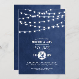 Convite Marinho Blue String Lights I Do CHURRASCO Invent