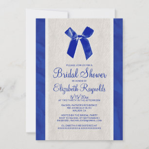 Convite Marinho Blue Vintage Arco Linen Chá de panela Con