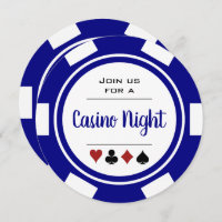 Marinho Blue White Poker Chip Casino Night Birday