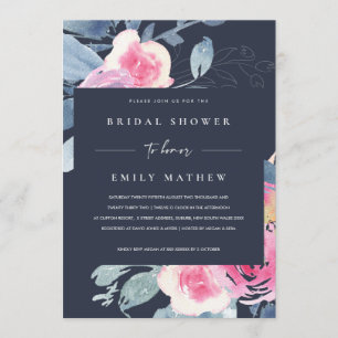 CONVITE MARINHO BLUSH BLUE FLORCOR CHÁ DE PANELA