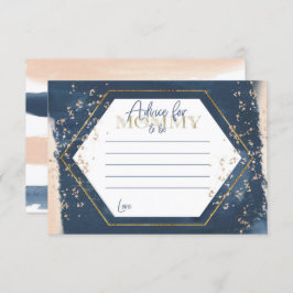 Convite Marinho Blush Dourado Advice para Mamães a serem p