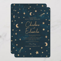 Marinho Celestial Dourado Estrelas Casamento da Lu