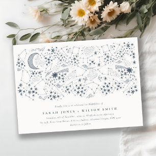 Convite Marinho Celestial Starry Night Moon Casamento