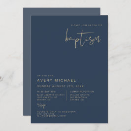 Convite MARINHO Contemporâneo Moderno e Batismo Dourado CA