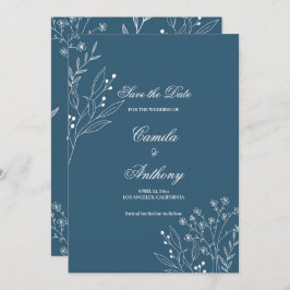 Convite Marinho Corner Floral Boho Wedding