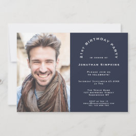 Convite Marinho de aniversário de 21 anos masculino do de