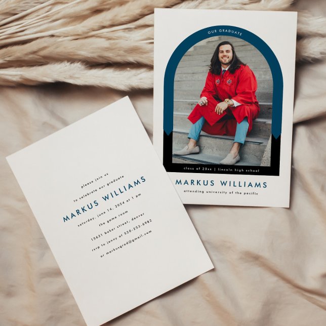 Convite Marinho de Arca de Fotografia Festa de formatura S (Criador carregado)