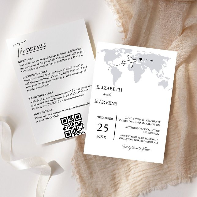 Convite Marinho De Destino Azul Viagem Em Um Casamento (Criador carregado)