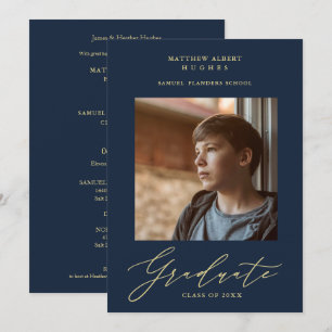 Convite Marinho de Fotografias Quimicamente Moderna Caligr