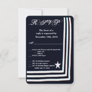 Convite marinho de placa R.S.V.P. 3.5x5 Vestido de verão B