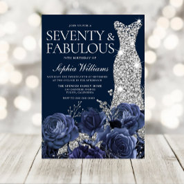 Convite Marinho Diamond Vestido Setenta e Fabuloso 70 Aniv
