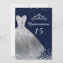 Marinho do 15 Quinceanera do Silver Dress