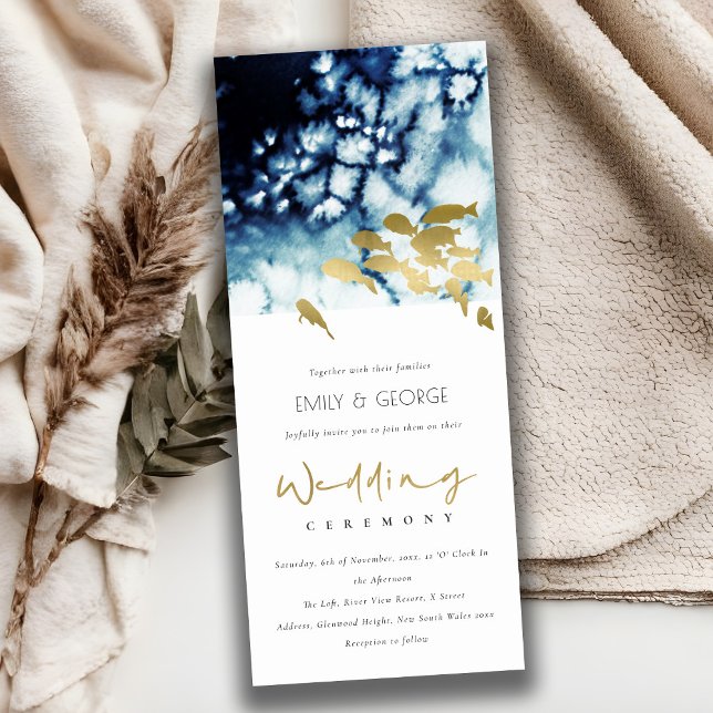 CONVITE MARINHO DOURADO ELEGANTE SUBÁGUA PEIXE DE PEIXE IN (Criador carregado)