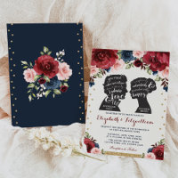 Marinho Dourado Floral Jane Austen Casamento