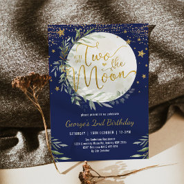Convite Marinho Dourado segundo aniversário Dois da Lua