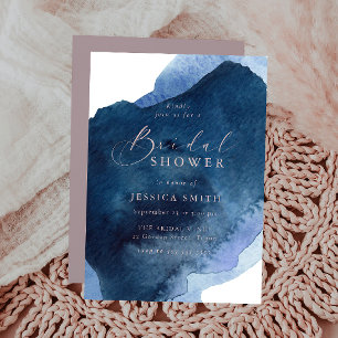 Convite Marinho Dusty Blue Ocean & Blush Chá de panela