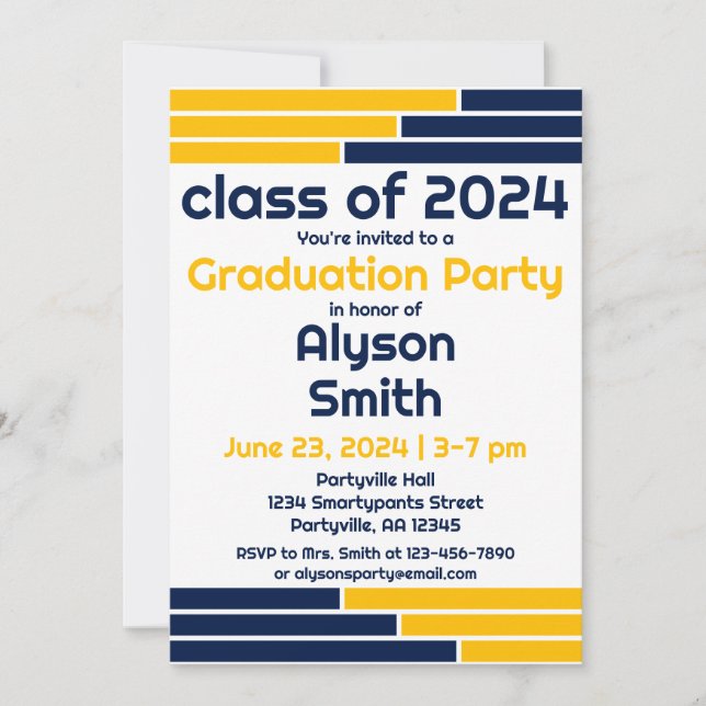 Convite Marinho e Bares Dourados Um Partido de Formando de (Frente)