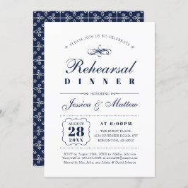 Convite Marinho e branco | Janto de ensaio de casamento el