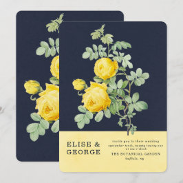 Convite Marinho e Casamento Romântico da primavera Rosa Am