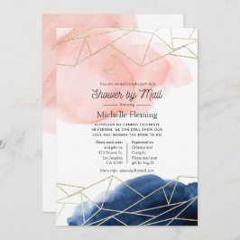 Convite Marinho e Chá Geométrico por Correio