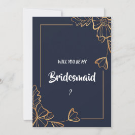 Convite Marinho e ouro floral Bridesmaid