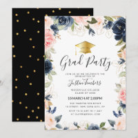 marinho e pincel de formando floral