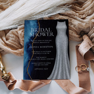 Convite Marinho E Vestido Silver Elegante