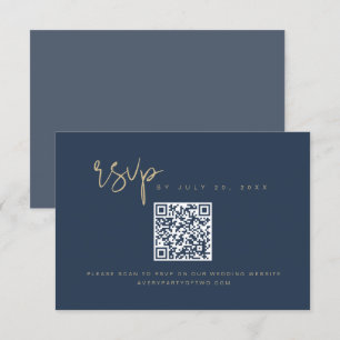 Convite MARINHO Elegante CAITLIN e placa RSVP de código Q