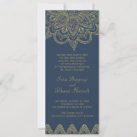 Marinho Elegante Dourado Mehndi Casamento Hindu In
