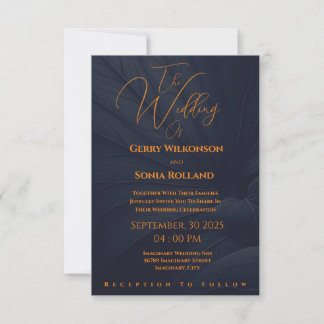 Convite Marinho Elegante e Casamento Dourado