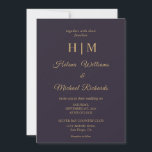 Convite Marinho Escuro Comum Azul - Letra Dourada Casament<br><div class="desc">💍 Convites Elegantes para Casamentos - Personalizados para o Seu Dia Perfeito 💌 Este convite de casamento exumenta elegância com a sua belíssima fronteira floral e a sofisticada tipografia. O design surpreendente, disponível em duas cores distintas, garante flexibilidade para combinar com qualquer tema de casamento. Ambas as versões apresentam ilustrações...</div>