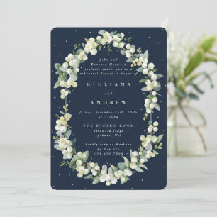 Convite Marinho Escuro Snowberry+Eucalyptus - Ensaio de Ca
