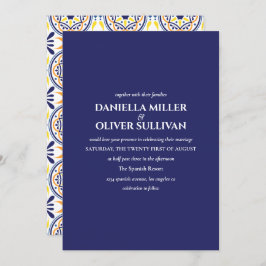 Convite Marinho espanhol Amarelo Azulejo Mediterrâneo casa