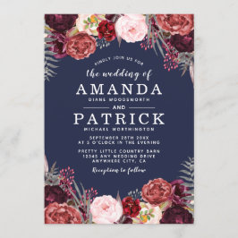 Convite Marinho Fall Marsala Blush Peony Casamentos Convit