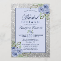 Marinho Floral Azul Prata Chá de panela Sparkles