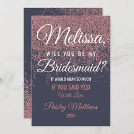 Convite Marinho Glitter Dourado Sparkles rosa Blue Bridesm