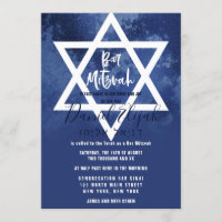 Marinho Hebraico Estrela Azul Grunge de David Bar 