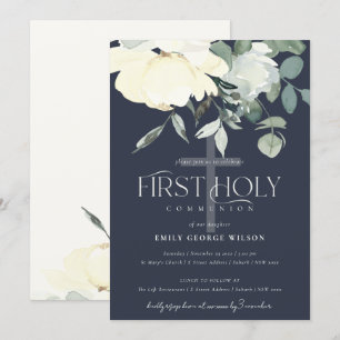 CONVITE MARINHO IVORY WHITE AQUA FLORAL PRIMEIRA COMUNICAÇ