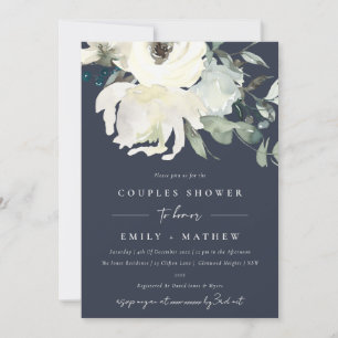 CONVITE MARINHO IVORY WHULA FLORA WATERCOLOR CASAL CHÁ