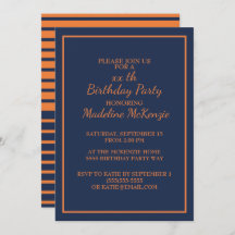 Marinho Laranja Blue Strike Festa de aniversário I